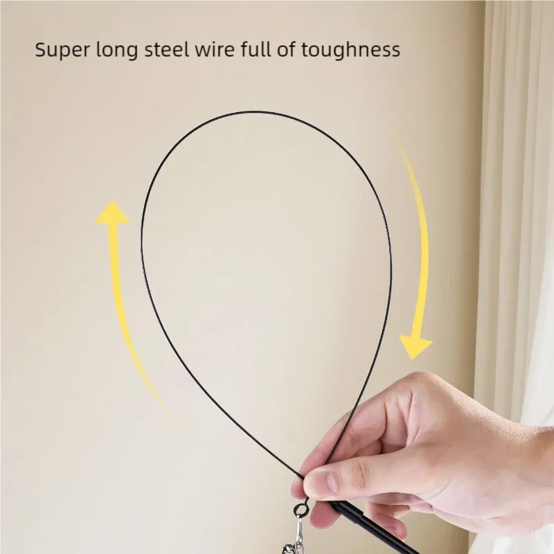 New cat funny cat stick steel wire long pole feather cute cat toy kitten fishing rotating self-pleasure relief pet toy