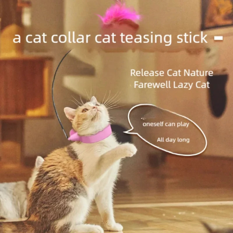New cat funny cat stick steel wire long pole feather cute cat toy kitten fishing rotating self-pleasure relief pet toy