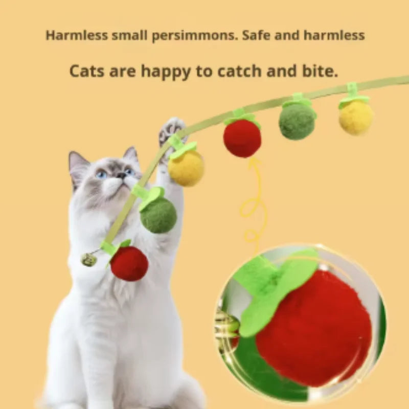 New cat funny cat stick steel wire long pole feather cute cat toy kitten fishing rotating self-pleasure relief pet toy